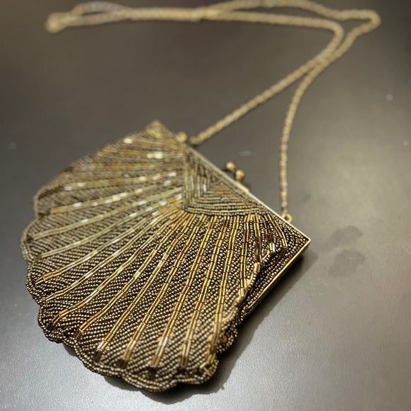 VINTAGE HAND BEADED PURSE 1940S - Picture 2 of 2